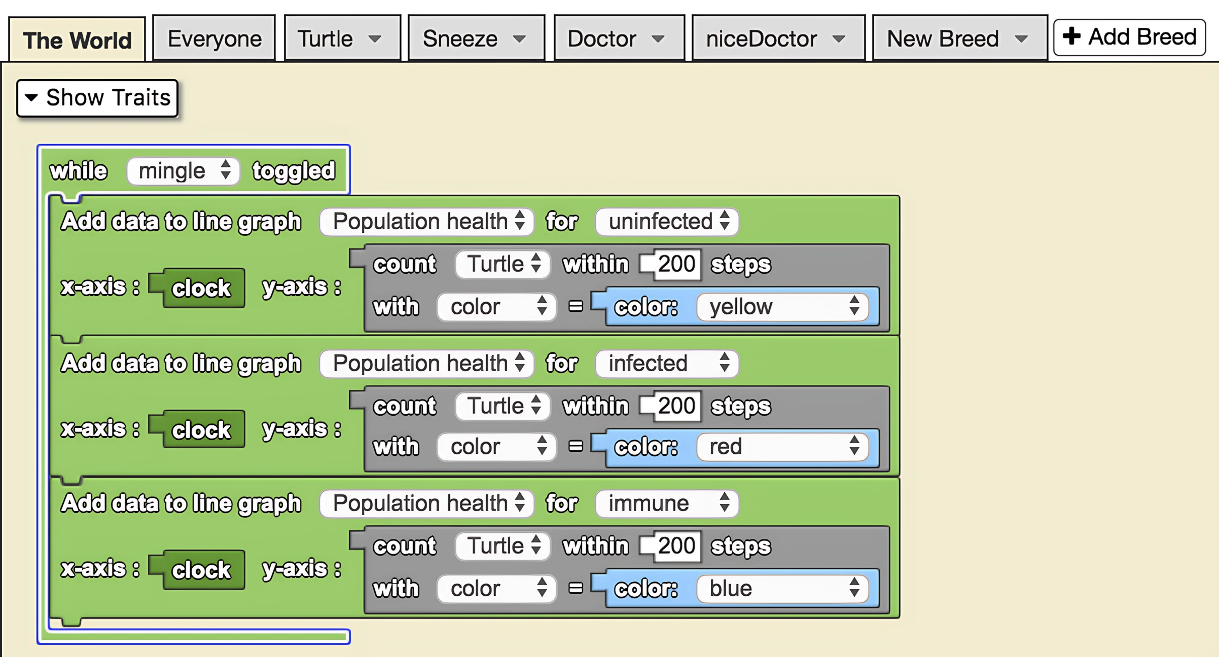 Add Data To Line Graph example code