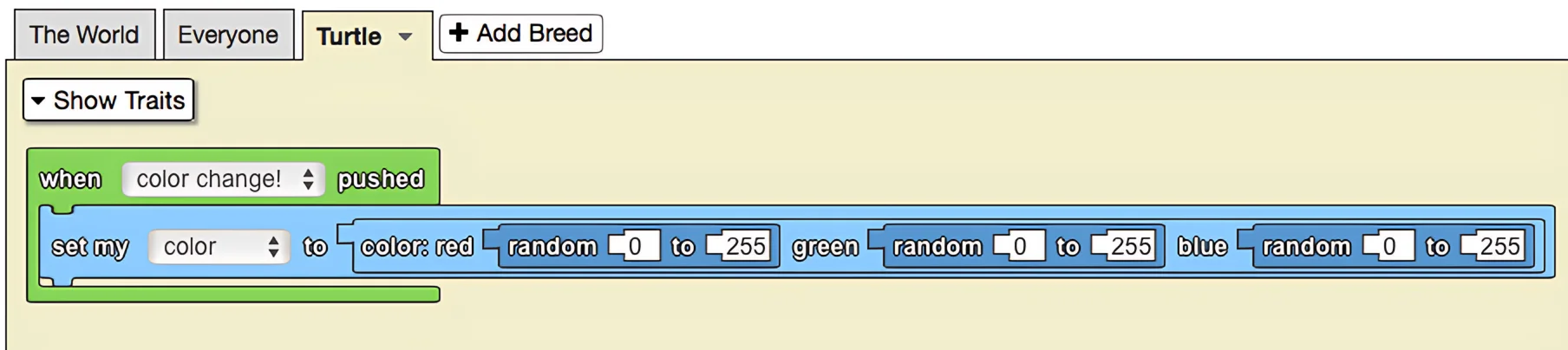 Color RGB example code
