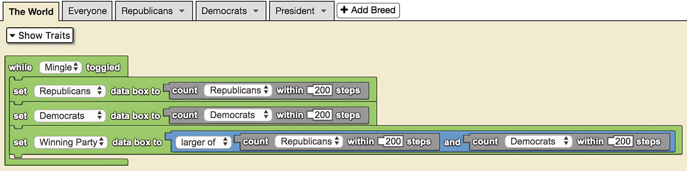 Larger Of And example code